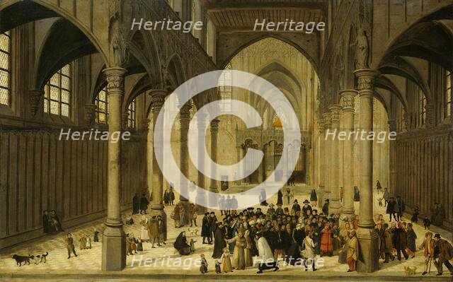 Church Interior with Christ Preaching to a Congregation, 1545-1570. Creator: Cornelis van Dalem.