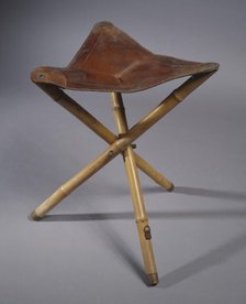 Folding stool, before 1932. Creator: Unknown.