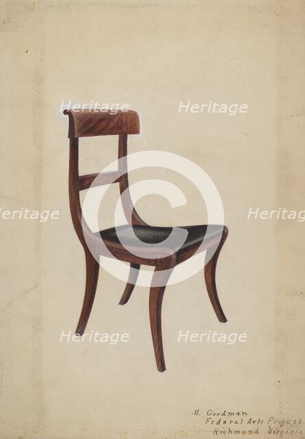 Side Chair, 1935/1942. Creator: Mattie P. Goodman.