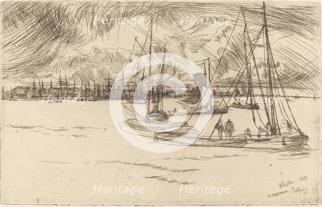 Amsterdam from the Tolhuis, 1863. Creator: James Abbott McNeill Whistler.