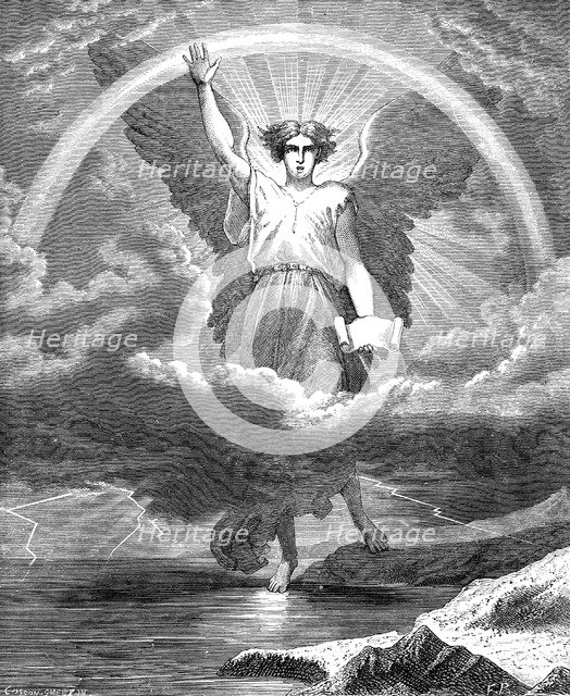 The Angel with the Book, Bible Revelation 10:1-6, 1860. Artist: Unknown