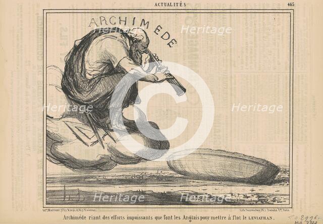 Archimède riant des efforts ..., 19th century. Creator: Honore Daumier.