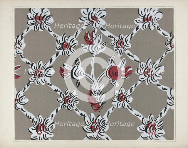 Hand Painted Wall (Detail), c. 1938. Creator: Martin Partyka.