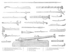 Weapons used by the Malays of Perak, 1876. Creator: Unknown.
