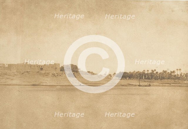 Vue générale d'Esné (No. 3, pointe Nord), 1849-50. Creator: Maxime du Camp.