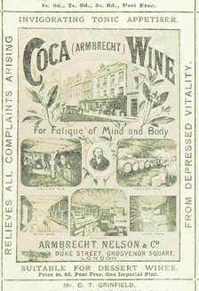 Coca (Armbrecht) Wine for Fatigue of Mind and Body, 1893.  Creator: Unknown.