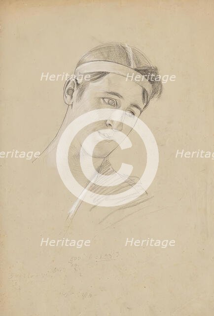 Head study of Achilles, c1892/1893. Creator: Franz von Matsch.