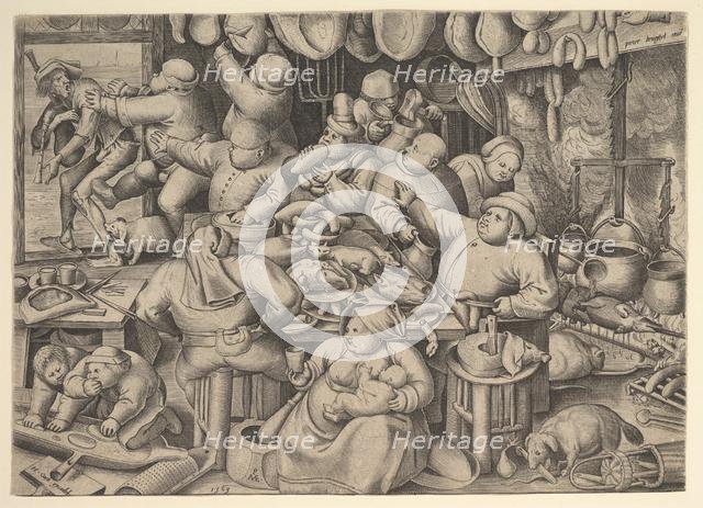 The Fat Kitchen, 1563. Creator: Pieter van der Heyden.