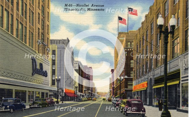 Nicollet Avenue, Minneapolis, Minnesota, USA, 1950. Artist: Unknown