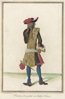 Recueil des modes de la cour de France, 'Homme de Qualité en Habit d'Hiuer', 1678. Creator: Jean de Dieu.