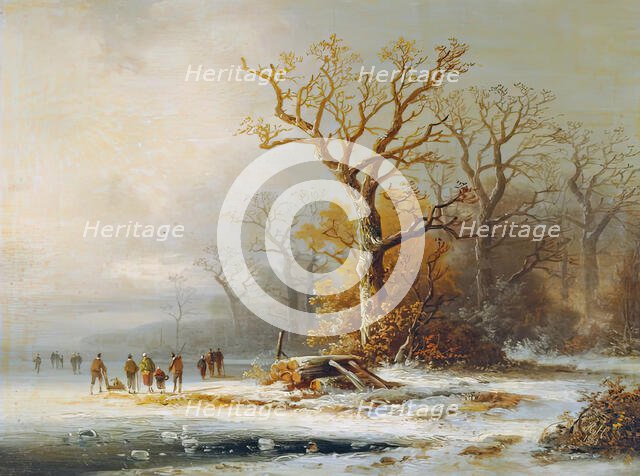 Winter landscape, 1853. Creator: Remigius Adrianus Haanen.