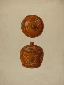 Pa. German Jar with Cover, c. 1937. Creator: Max Soltmann.