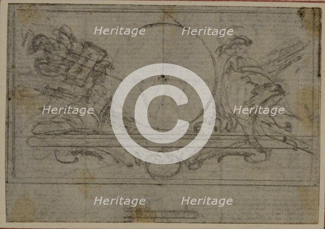 Study for En Tête Vignette in Tacitus "Tibère, ou Les Six Premiers Livres des Annales"..., c. 1768. Creator: Hubert Francois Gravelot.