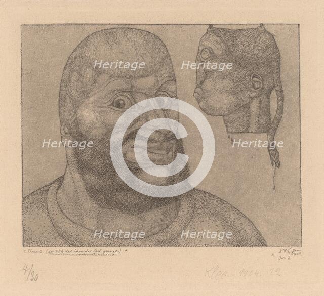 Perseus (Der Witz hat über das Leid gesiegt) [Perseus-The Triumph of Brain over Body], 1904. Creator: Paul Klee.