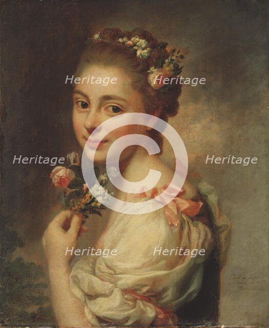 Portrait of the Artist's Wife Marie Suzanne, née Giroust, 1763. Creator: Alexander Roslin  (1718-1793)  .