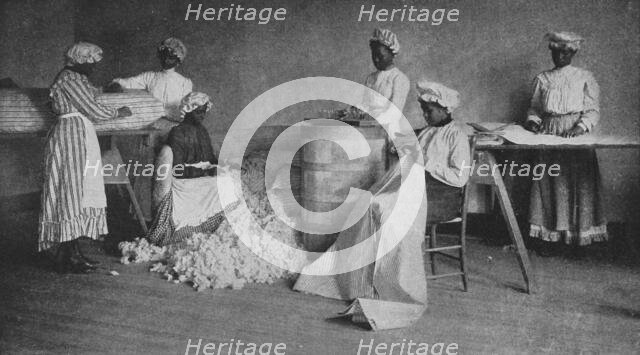 Mattress-making, 1904. Creator: Frances Benjamin Johnston.