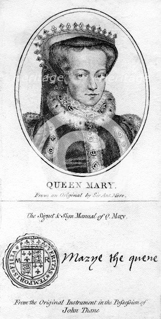 Queen Mary I of England.Artist: Antonis Mor