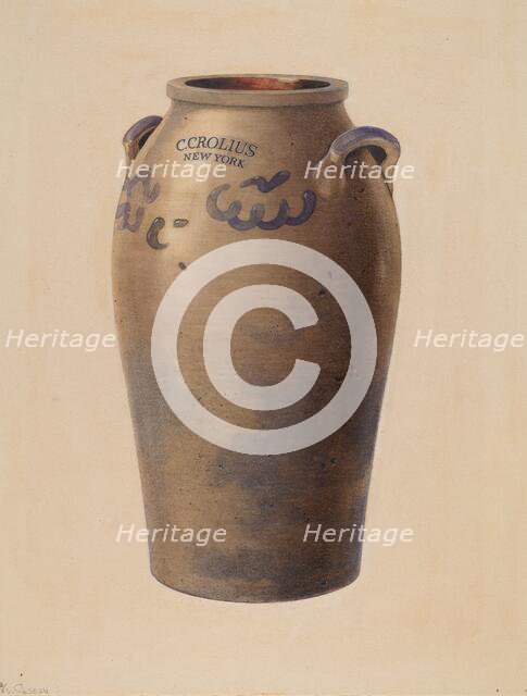 Stoneware Jar, c. 1940. Creator: Charles Caseau.