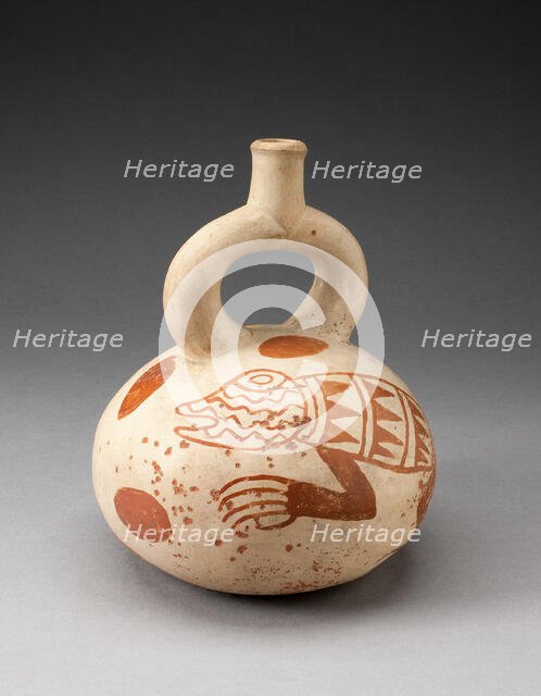 Stirrup Spout Vessel with Fineline Lizard Motifs, 100 B.C./A.D. 500. Creator: Unknown.