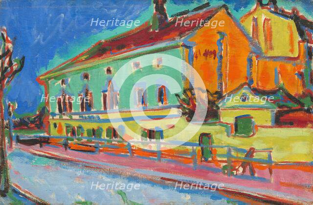 Dance Hall Bellevue [obverse], 1909/1910. Creator: Ernst Kirchner.