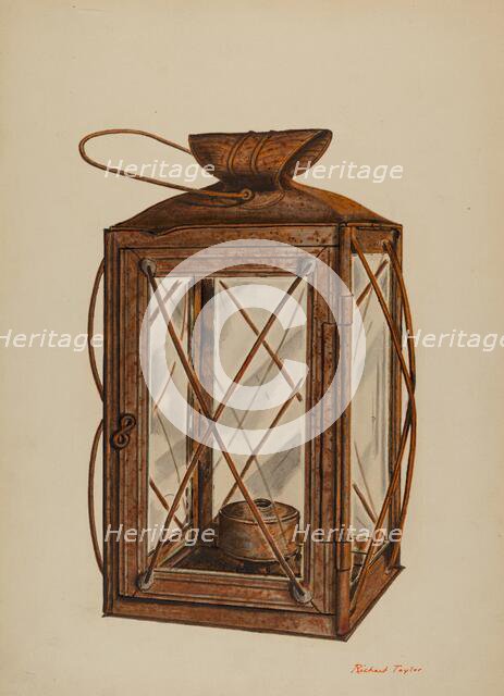 Farm Lantern, c. 1940. Creator: Richard Taylor.