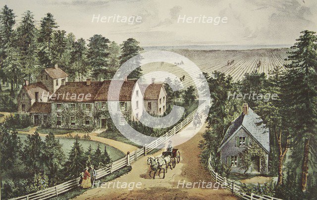 The Western Farmer's Home, pub. 1871, Currier & Ives (Colour Lithograph)