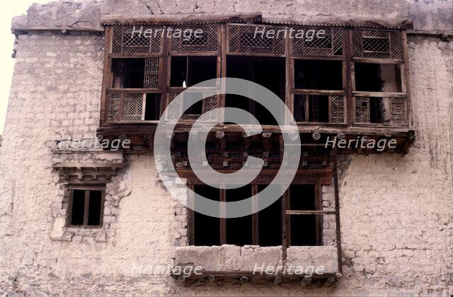 Timber windows, Ladakh, India, 1988. Creator: Amanda Waite.