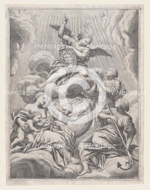 Faith, Hope, and Charity, 1630?-78. Creator: Dominique Barriere.