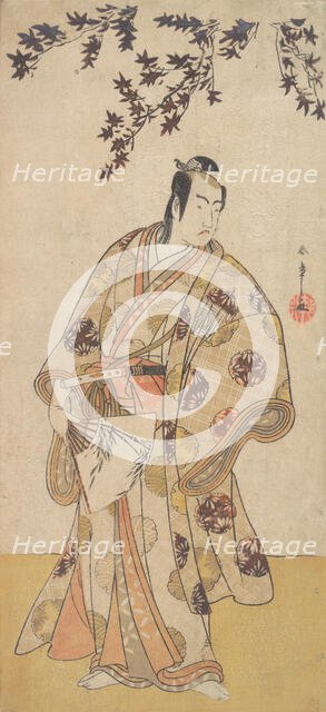 The Third Ichikawa Yaozo as a Daimyo Standing Under a Maple Tree, ca. 1783. Creator: Shunsho.