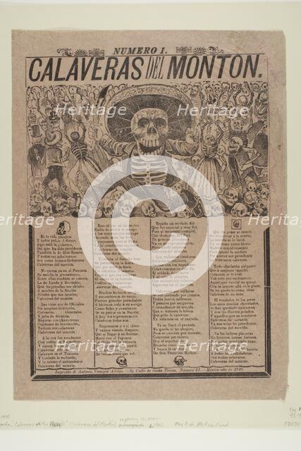 Calaveras of the Masses, no.1, 1910. Creator: José Guadalupe Posada.
