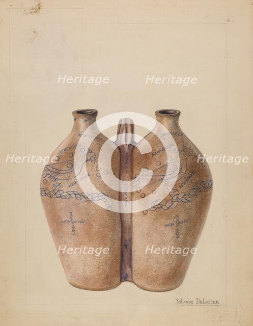 Gemel Bottle, c. 1936. Creator: Yolande Delasser.