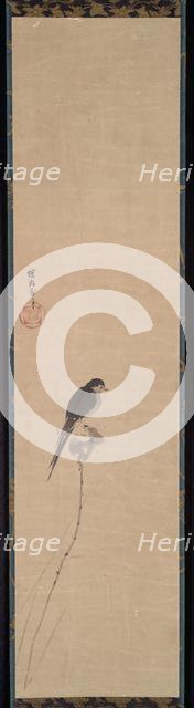 Bird on a Lotus Bud, 1600s. Creator: Kano Tan?y? (Japanese, 1602-1674).