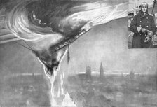 'Le premier zeppelin detruit; pris en chasse au-dessus de Gand, et atteint par le sous-lieutenant av Creator: Unknown.