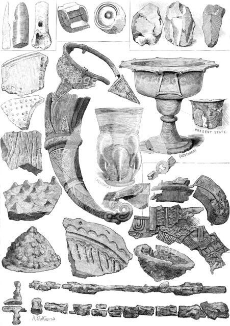 Relics found in the Viking's Tomb at Taplow (second series), 1883. Creator: Unknown.