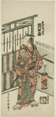The Actor Ichikawa Masuzo I as Soga no Goro in the play "Tokitsukaze Irifune Soga,"...,1758. Creator: Torii Kiyomitsu.