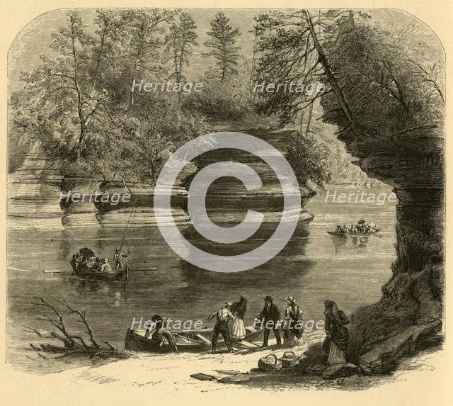 'Steamboat Rock, Wisconsin River', 1874.  Creator: Alfred Waud.