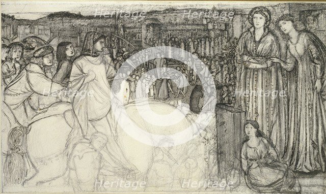 Gualdrada Donati presenting her Daughter to Buondelmente, c1850s. Artist: Sir Edward Coley Burne-Jones.
