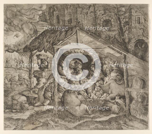 Adoration of the Shepherds, ca. 1543. Creator: Master IQV.