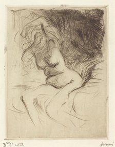 Woman Taking Off Her Chemise, c. 1910. Creator: Jean Louis Forain.