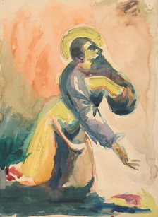 Kneeling saint, 1940/1944. Creator: Ján Novák.