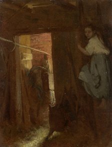 Interior of a Cottage, 1870. Creator: Aleksander Kotsis.