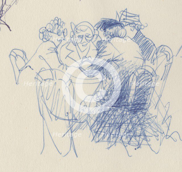 Group of women at a table, c1950. Creator: Shirley Markham.