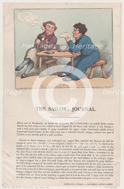 The Sailor's Journal, May 20, 1802., May 20, 1802. Creator: Thomas Rowlandson.