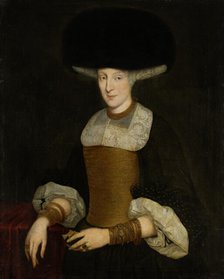 Portrait of a Richly Dressed Young Woman, 1673. Creator: Theodor Roos.