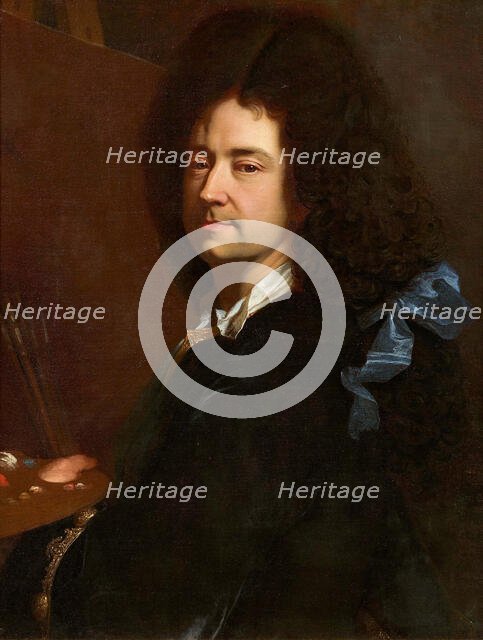 Self-Portrait with Palette, ca 1705. Creator: Rigaud, Hyacinthe François Honoré (1659-1743).
