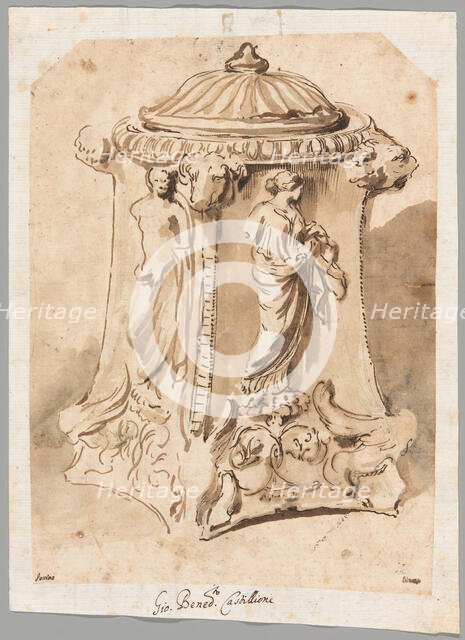 Antique Carved Marble Candelabra Base, 1642/44 or 1647/51. Creator: Andrea di Lione.