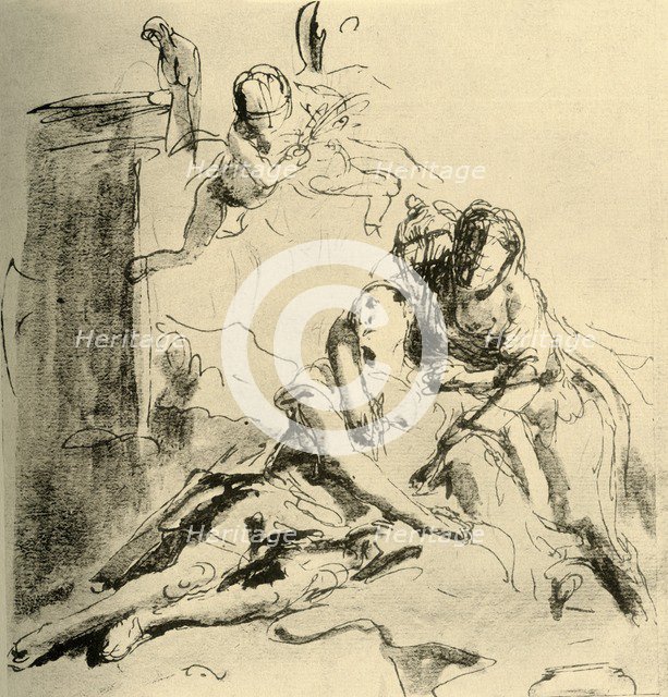 'Angelica tends the Wounds of Medor', c1757, (1928). Artist: Giovanni Battista Tiepolo.