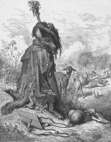 'The Wolf Turned Shepherd', 1870. Artist: Antoine Valerie Bertrand.