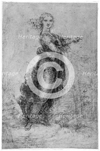 Floating female figure, late 15th or early 16th century (1954).Artist: Leonardo da Vinci