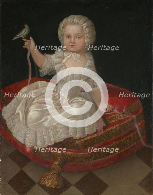 Girl on a Hassock, 18th century. Creator: Unknown.